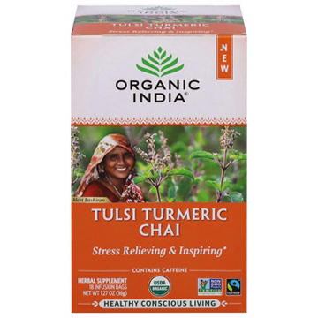 Organic India Tulsi Turmeric Chai Tea Bags