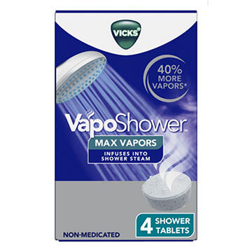 Vicks VapoShower Max Tablets, Non-Medicated Eucalyptus Shower Steamer Tablets, Menthol, Aromatherapy