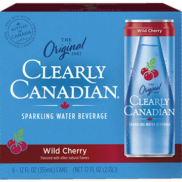 Clearly Canadian Wild Cherry Sparkling Water 6 pk Cans