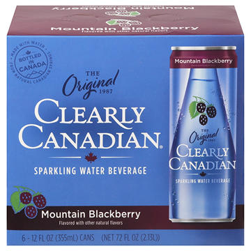 Clearly Canadian Mountain Blackberry Sparkling Water 6 pk Cans