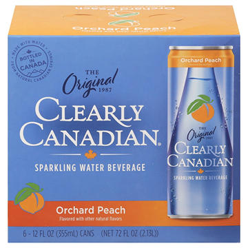 Clearly Canadian Orchard Peach Sparkling Water 6 pk Cans