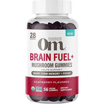 Om Brain Fuel Plus Mushroom Gummies Raspberry