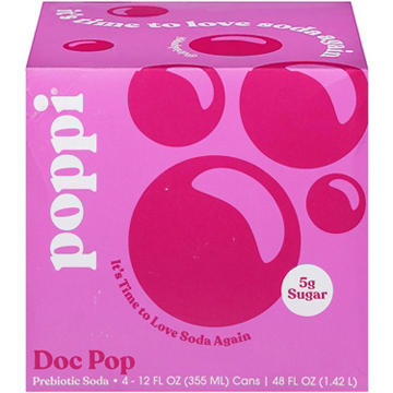 poppi Prebiotic Soda 4 pk Cans - Doc Pop