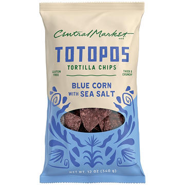 Central Market Totopos Tortilla Chips - Blue Corn with Sea Salt