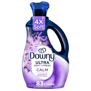 Downy Ultra Soft Plus Fresh Fabric Softener Liquid, 83 Loads, Calm Lavender & Vanilla Bean Scent