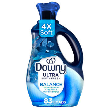 Downy Ultra Soft Plus Fresh Fabric Softener Liquid, 56 Loads, Balance Crisp Rain & Blue Eucalyptus Scent