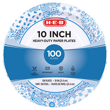 H-E-B Heavy Duty 10 in Dinner Paper Plates