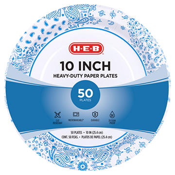H-E-B Heavy Duty 10 in Dinner Paper Plates