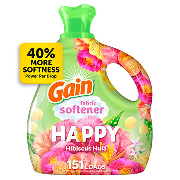 Gain Liquid Fabric Softener, 151 Loads, Happy Hibiscus Hula Scent