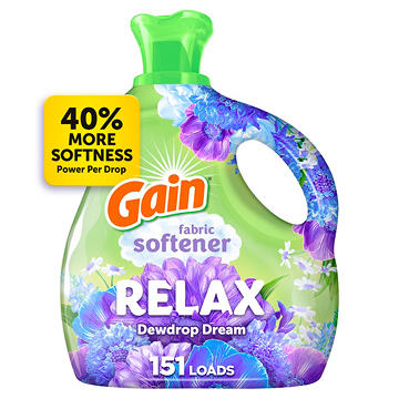 Gain Liquid Fabric Softener, 151 Loads, Relax Dewdrop Dream Scent