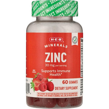 H-E-B Zinc Immune Support 30mg Tablets
