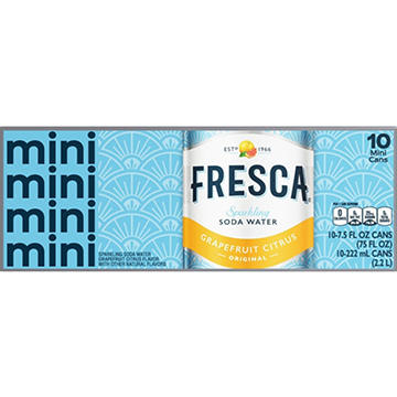 Fresca Grapefruit Citrus Original Sparkling Soda Water 10 pk Mini Cans