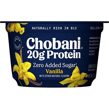 Chobani 20G Protein Zero Sugar Added Greek Yogurt - Vanilla