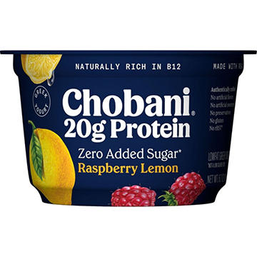 Chobani 20G Protein Zero Sugar Added Greek Yogurt -  Raspberry Lemon