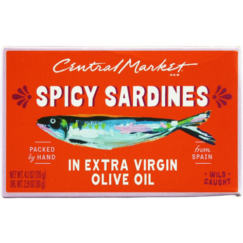 Central Market Spicy Sardines in Extra Virgin Olive Oil, 4 oz