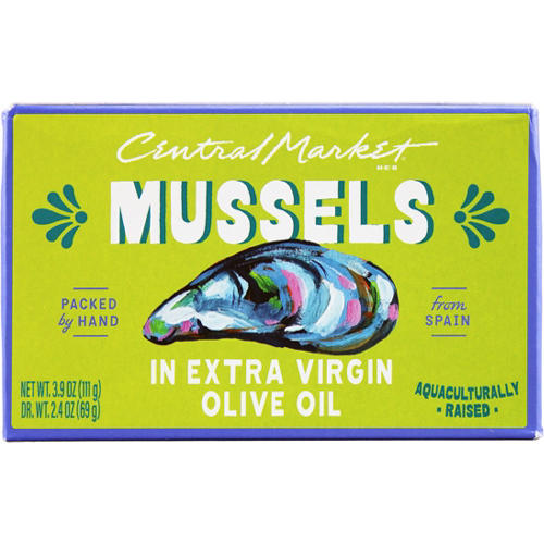 Central Market Mussels in Extra Virgin Olive Oil, 3.9 oz