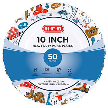 H-E-B Texas 10 in Heavy Duty Paper Plates