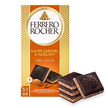Ferrero Rocher Dark Hazelnut & Crunchy Salted Caramel Chocolate Bar