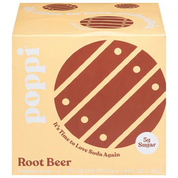 poppi Prebiotic Soda 4 pk Cans - Root Beer