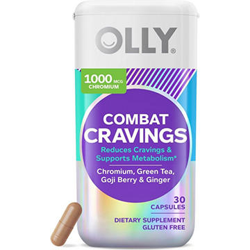 OLLY Combat Cravings Metabolism Support 1000 mcg Chromium & Green Tea Capsules