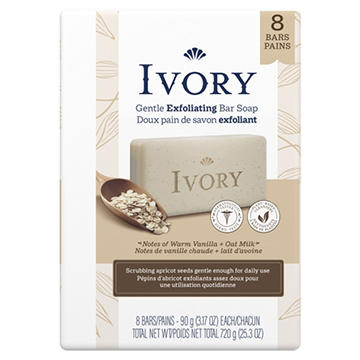 Ivory Exfoliating Bar Soap - Warm Vanilla & Oat Milk