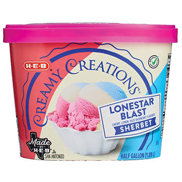 H-E-B Creamy Creations Lonestar Blast Sherbet
