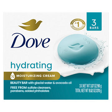 Dove Hydrating Beauty Bar Soap - Glacial Water & Avocado Oil