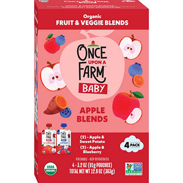 Once Upon a Farm Baby Organic Fruit & Veggie Blends Pouch - Apple, 3.2 oz