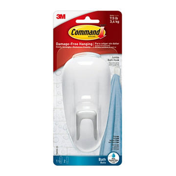 Command Bath Hook - White