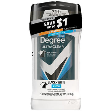 DEGREE FOR MEN Degree For Men Anti Perspirant Black & White Fresh Twin Pack