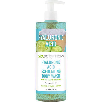 SpaScriptions Exfoliating Body Wash with Hyaluronic Acid - Sea Salt & Cucumber