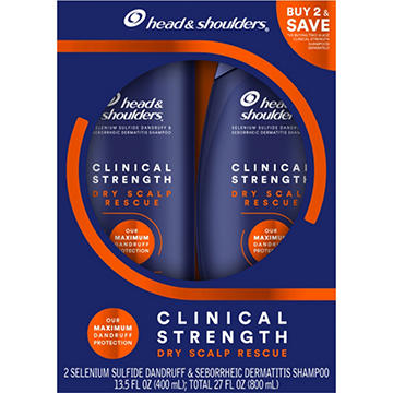 Head & Shoulders Clinical Strength Dry Scalp Rescue Shampoo, 2 Pk