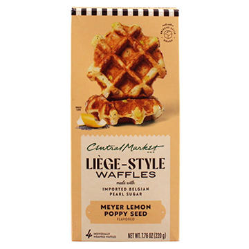Central Market Frozen Liège Style Waffles - Meyer Lemon Poppy Seed