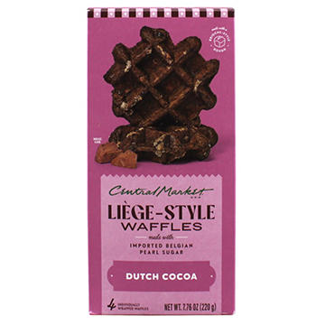 Central Market Frozen Liège Style Waffles - Dutch Cocoa