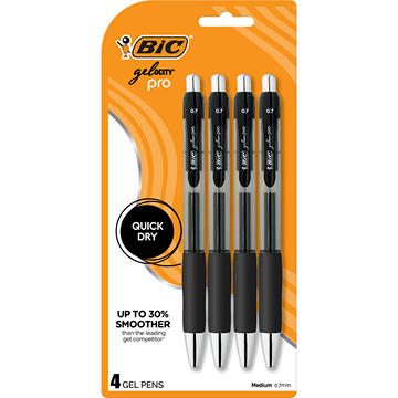 BIC Gelocity Pro 0.7mm Quick Dry Gel Pens - Black Ink