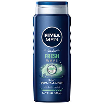 Nivea Men's 3-in-1 Body, Face & Hair Wash - Fresh Wave