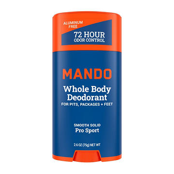 Mando Whole Body Deodorant - Men's Aluminum-Free Smooth Solid Stick Deodorant - Pro Sport