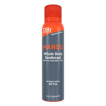 Mando Whole Body Men's Deodorant - Invisible Spray Deodorant - Aluminum Free - Mt Fuji