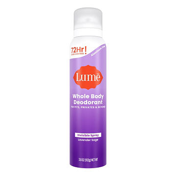 Lume Whole Body Aluminum Free Women's Invisible Spray Deodorant - Lavender Sage Scent