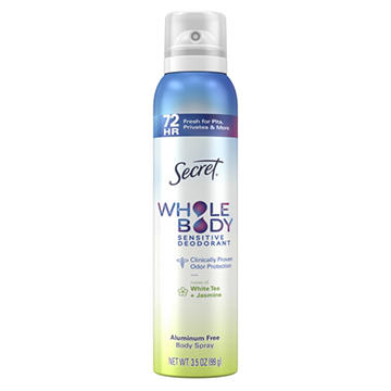 Secret Whole Body Sensitive Deodorant Spray - White Tea & Jasmine