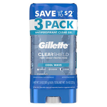 Gillette Clear Shield Cool Wave Antiperspirant - 3 Pack