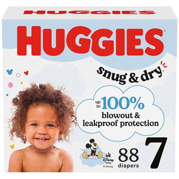 Huggies Snug & Dry Baby Diapers, Size 7 (41+ lbs)
