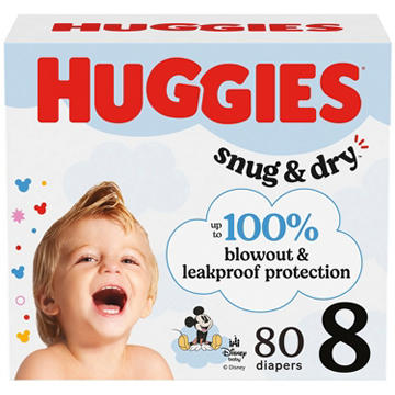 Huggies Snug & Dry Baby Diapers - Size 8 (46+ lbs)