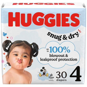 Huggies Snug & Dry Baby Diapers - Size 4 (22-37 lbs)