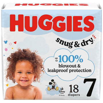 Huggies Snug & Dry Baby Diapers - Size 7 (41+ lbs)