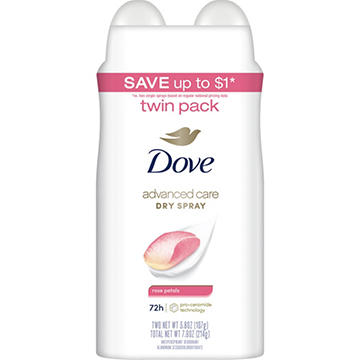 Dove Advanced Care 72 Hr Antiperspirant Deodorant Spray - Rose Petal