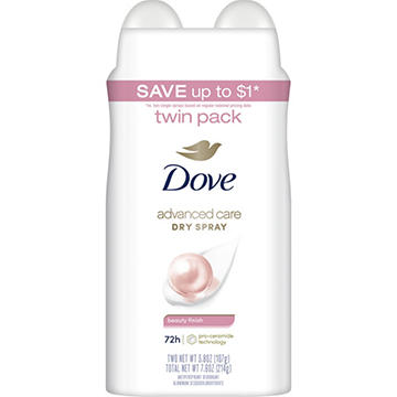 Dove Advanced Care 72 Hr Antisperspirant Deodorant Spray - Beauty Finish
