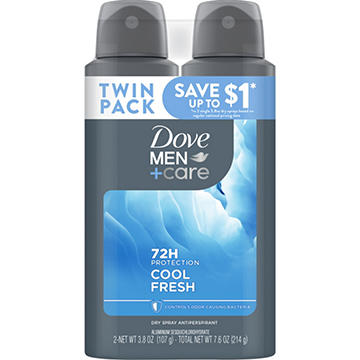 Dove Men+Care 72 Hr Antiperspirant Dry Spray - Cool Fresh, 7.6 oz