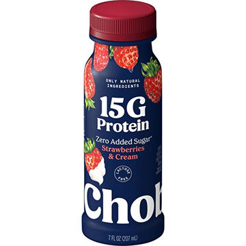 Chobani 15G Protein Zero Sugar Added Yogurt Drink - Strawberries & Cream