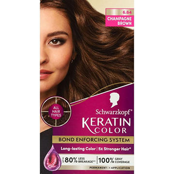Schwarzkopf Keratin Color Permanent Hair Color - 6.64 Champagne Brown